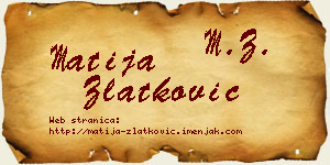 Matija Zlatković vizit kartica